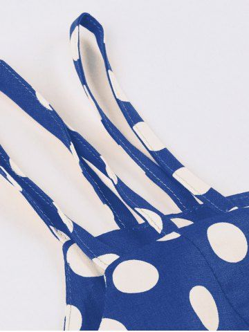 Plus Size Polka Dot Print Tie Bowknot Vintage Tank Dress