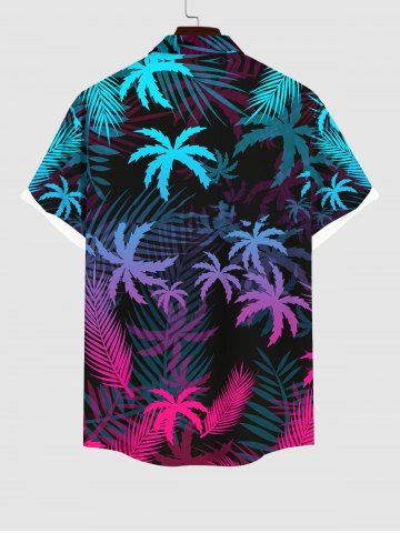 Ombre Coconut Tree Palm Leaf Print Plus Size Matching Hawaii Beach Outfit For Family