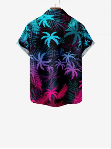 Ombre Coconut Tree Palm Leaf Print Plus Size Matching Hawaii Beach Outfit For Family
