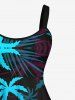 Ombre Coconut Tree Palm Leaf Print Plus Size Matching Hawaii Beach Outfit For Family -  