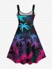 Ombre Coconut Tree Palm Leaf Print Plus Size Matching Hawaii Beach Outfit For Family -  