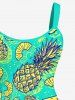 Plus Size Pineapple Print Hawaii Tank Dress -  