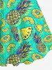 Plus Size Pineapple Print Hawaii Tank Dress -  
