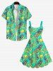 Plus Size Pineapple Print Hawaii Tank Dress -  