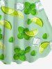 Plus Size Green Tangerine Ice Mint Print Hawaii Backless A Line Tank Dress -  