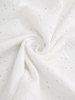 Plus Size Star Print Lace-up Buttons Lace Trim Hollow Out 2 In 1 Top -  