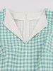Plus Size Plaid Print Bowknot Pockets Ruched Zipper 1950s Vintage Dress -  