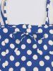 Plus Size Polka Dot Print Tie Bowknot Vintage Tank Dress -  
