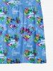 Kid's Flower Heart Letters Print Hawaii Ombre Button Dress -  