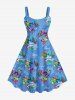 Flower Heart Letters Print Plus Size Matching Hawaii Beach Outfit For Family -  
