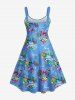 Flower Heart Letters Print Plus Size Matching Hawaii Beach Outfit For Family -  