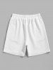Men's Matching Two Piece Co Ord Cable Geometric Jacquard Textured Crew Neck Short Sleeves T-shirt and Drawstring Casual Shorts Set -  