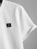 Men's Matching Two Piece Co Ord Cable Geometric Jacquard Textured Crew Neck Short Sleeves T-shirt and Drawstring Casual Shorts Set -  