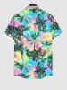 Chemise Hawaiienne Imprimé Cocotier Colorée avec Poches Grande Taille pour Homme - Multi-A 4XL