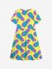 Kid's Colorful Ombre Pineapple Pin Dot Print Hawaii Dress -  
