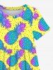 Kid's Colorful Ombre Pineapple Pin Dot Print Hawaii Dress -  