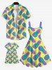Kid's Colorful Ombre Pineapple Pin Dot Print Hawaii Dress -  