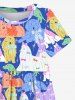 Kid's Colorful Fluffy Dog Stars Print Dress -  
