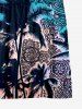 Kid's Vintage Floral Coconut Tree Circle Print Hawaii Button Dress -  