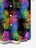 Kid's Colorful Pineapple Print Hawaii Button Pocket Shirt -  