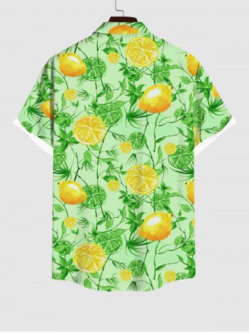 Chemise Imprimé Citron Grande Taille Avec Poche à Feuilles Grande