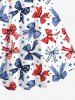 Patriotic American Flag Bowknot Star Print Plus Size Matching Mommy & Me Outfit -  
