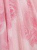 Rose Flower Print Ruched Ruffles Top and Hollow Out Lace Trim Capri Leggings Plus Size Summer Outfit -  