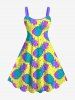 Ombre Pineapple Pin Dot Print Plus Size Matching Hawaii Beach Outfit For Family -  