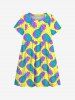 Ombre Pineapple Pin Dot Print Plus Size Matching Hawaii Beach Outfit For Family -  