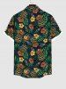 Tiki Mask Palm Leaf Hibiscus Flowers Print Plus Size Matching Hawaii Beach Outfit For Family -  