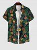 Tiki Mask Palm Leaf Hibiscus Flowers Print Plus Size Matching Hawaii Beach Outfit For Family -  