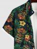 Tiki Mask Palm Leaf Hibiscus Flowers Print Plus Size Matching Hawaii Beach Outfit For Family -  