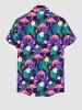 Plus Size Flamingo Flower Palm Leaf Print Buttons Pocket Hawaii Shirt For Men -  
