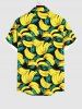 Plus Size Banana Leaf Print Buttons Pocket Hawaii Shirt For Men -  