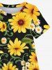 Plus Size Daisy Chrysanthemum Flower Print Hawaii Dress -  
