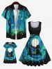 Kid's Galaxy Moon Cat Girl Swing Firefly Glitter 3D Print Dress -  