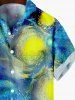 Kid's Spiral Painting Galaxy Castle Print Hawaii Button Pocket Shirt -  