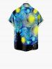 Chemise Décontractée Peinture Galaxie Spirale Imprimée avec Poche Boutonnée - Multi-A 110