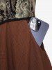 Plus Size Medieval Renaissance Cat Print Corset Lace Up Tassel Ruffles Pocket Cold Shoulder 2 In 1 Dress Halloween Tavern Wench Costume -  