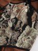Plus Size Medieval Renaissance Cat Print Corset Lace Up Tassel Ruffles Pocket Cold Shoulder 2 In 1 Dress Halloween Tavern Wench Costume -  