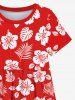 Kid's Flower Coconut Leaves Print Hawaii Dress -  