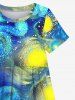 Kid's Spiral Painting Galaxy Castle Print Hawaii Dress -  