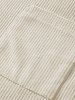 Men's Solid Color Crew Neck Short Sleeves Corduroy Front Pocket Design T-shirt -  
