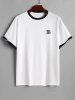 Men's Matching Two Piece Co Ord Terry Cloth Toweling Embroidered Crew Neck Short Sleeves T-shirt and Drawstring Casual Shorts Set -  