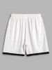 Men's Matching Two Piece Co Ord Terry Cloth Toweling Embroidered Crew Neck Short Sleeves T-shirt and Drawstring Casual Shorts Set -  