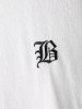 Men's Matching Two Piece Co Ord Terry Cloth Toweling Embroidered Crew Neck Short Sleeves T-shirt and Drawstring Casual Shorts Set -  