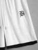 Men's Matching Two Piece Co Ord Terry Cloth Toweling Embroidered Crew Neck Short Sleeves T-shirt and Drawstring Casual Shorts Set -  