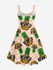 Plus Size Sunglasses Pineapple Dots Print Hawaii Tank Dress -  