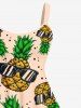 Plus Size Sunglasses Pineapple Dots Print Hawaii Tank Dress -  