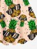 Plus Size Sunglasses Pineapple Dots Print Hawaii Tank Dress -  